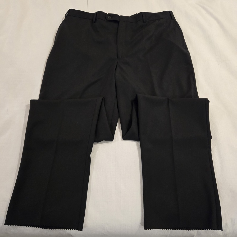 NWOT Joseph A. Banks Black Wool Men's 37.5" Unhemmed Dress Pants Size 42 R
